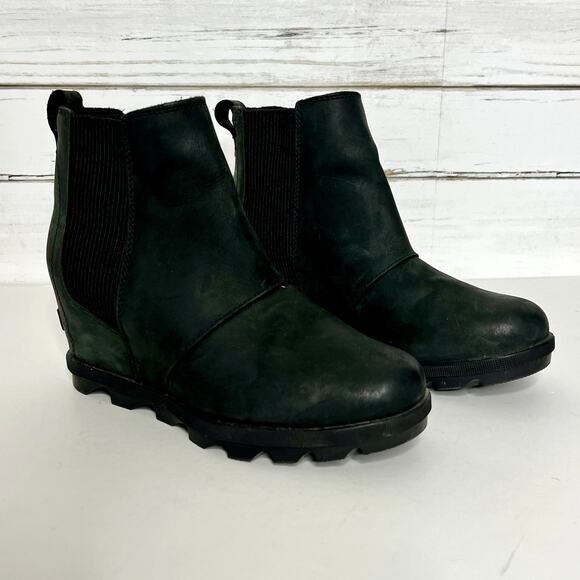 Sorel Joan of Arctic Wedge Ankle Bootie Black Shoe Size 8.5 - Picture 1 of 10